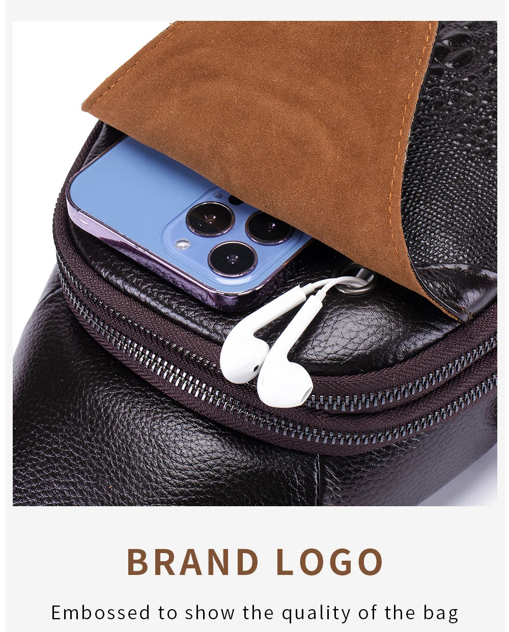Sac en Cuir Homme Vintage avec USB