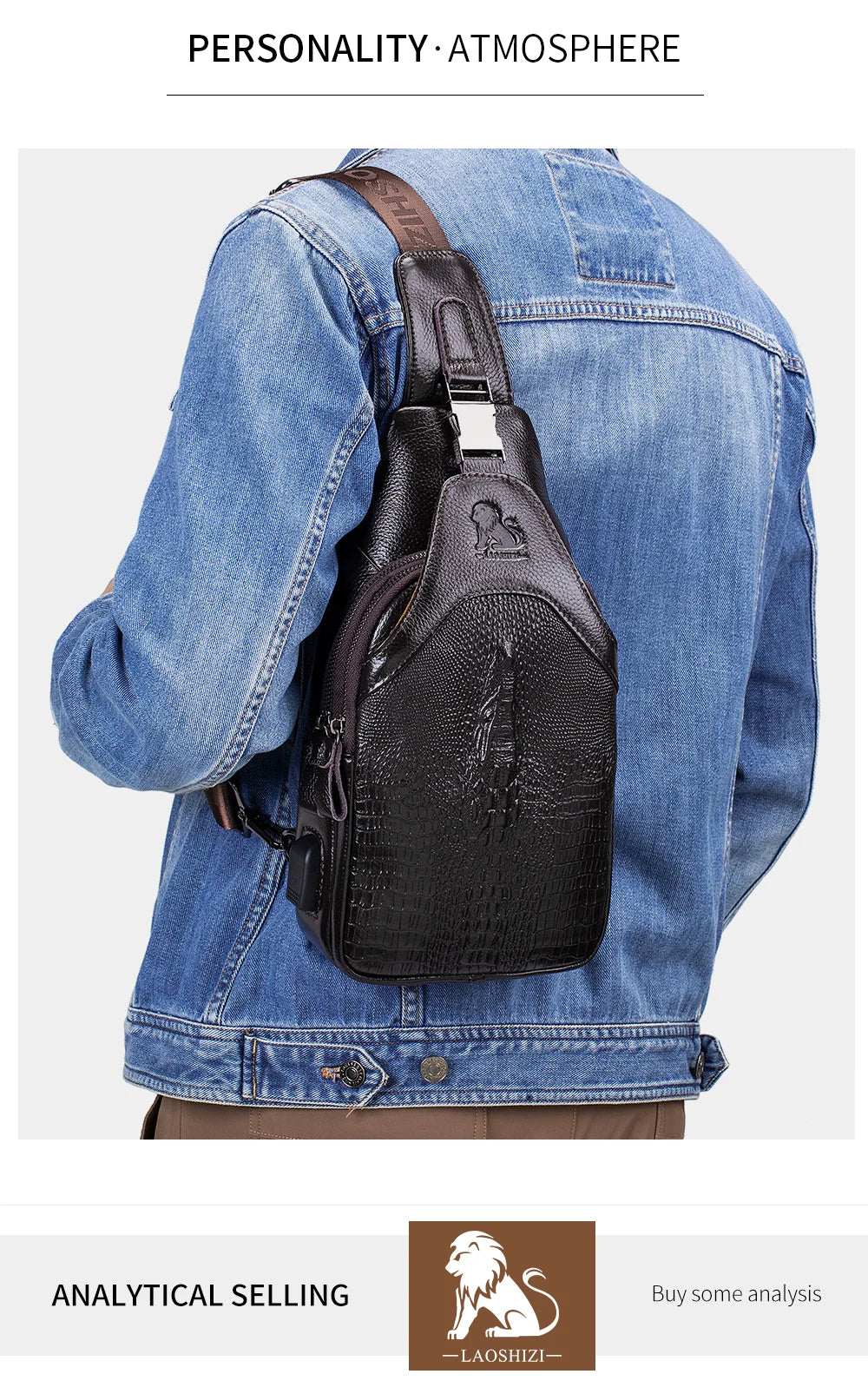 Sac en Cuir Homme Vintage avec USB