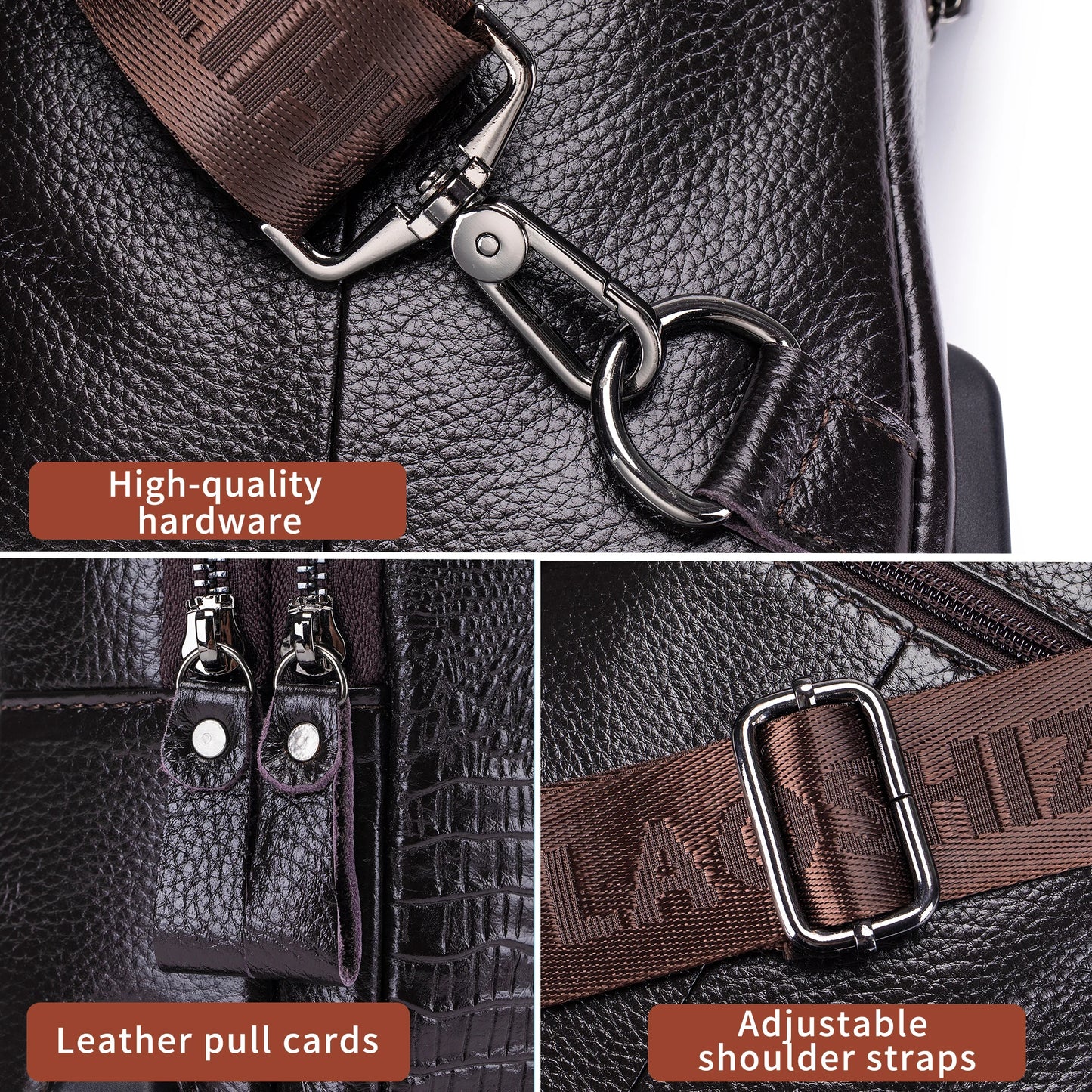 Sac en Cuir Homme Vintage avec USB