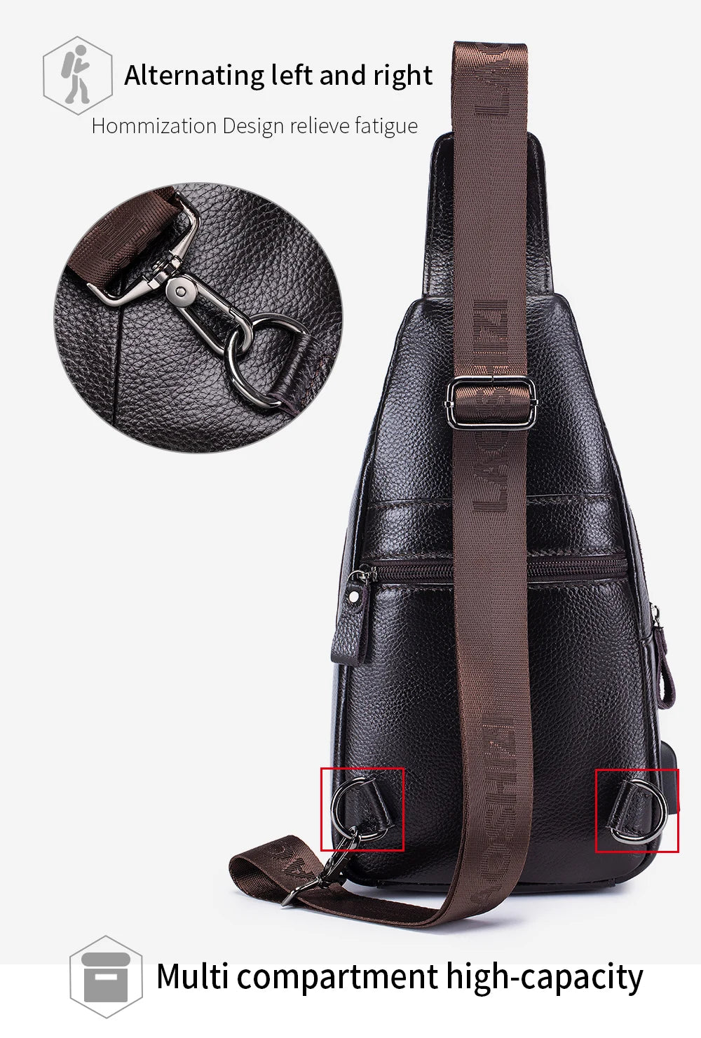Sac en Cuir Homme Vintage avec USB