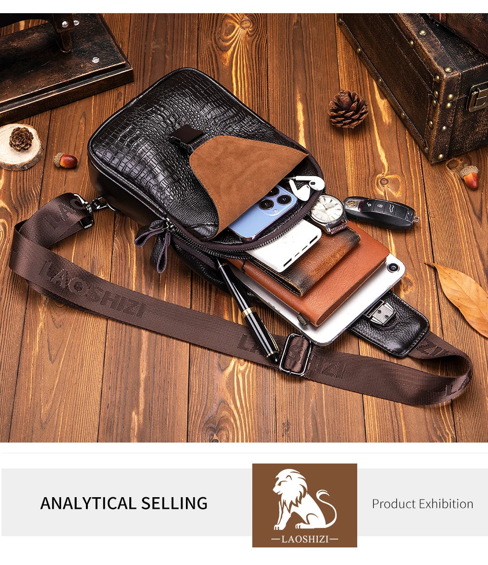 Sac en Cuir Homme Vintage avec USB