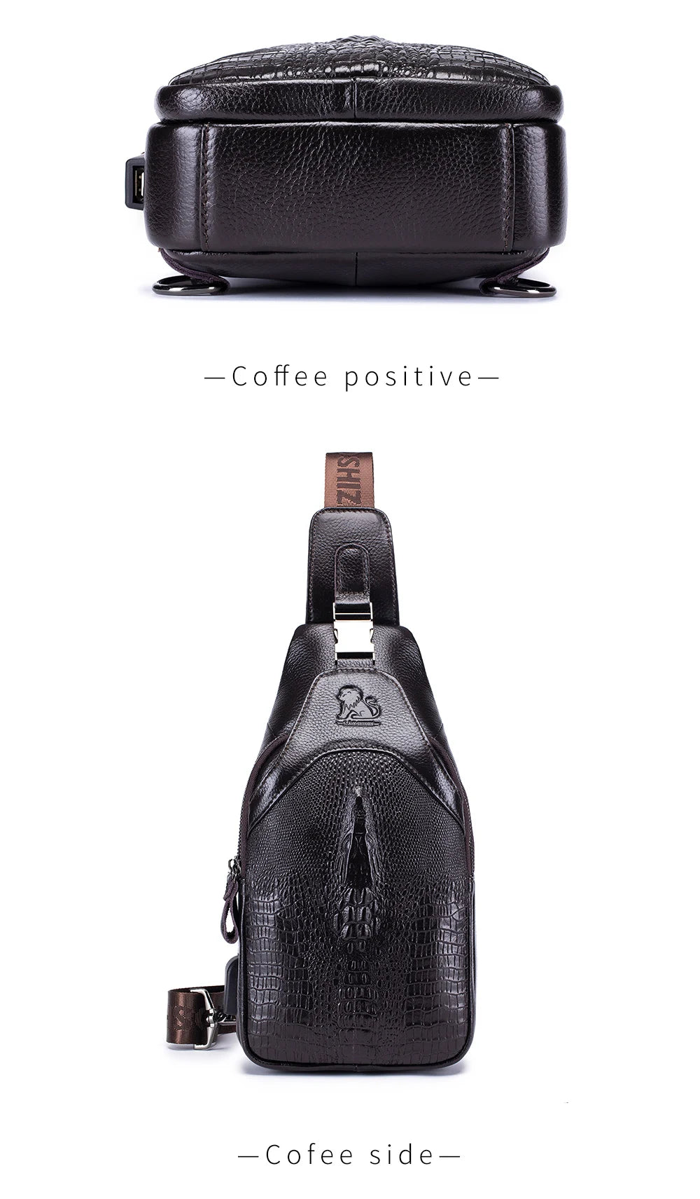 Sac en Cuir Homme Vintage avec USB